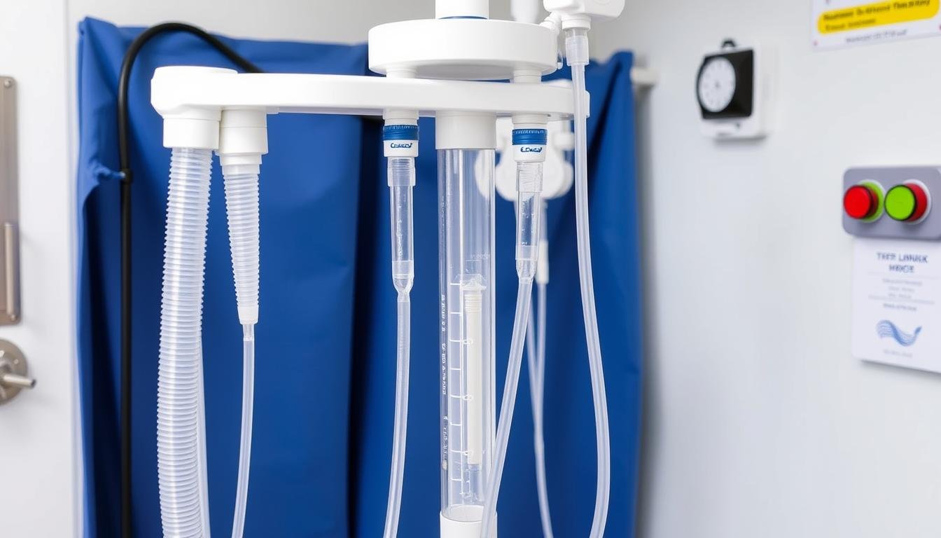 Colonic irrigation equipment showing the hydrotherapy system used for colon cleansing
