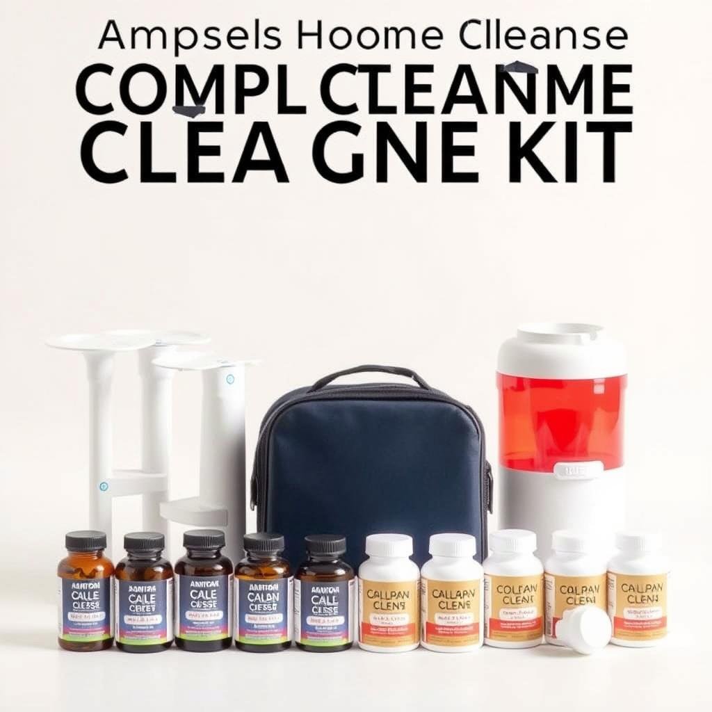Complete home colon cleanse kit with supplements