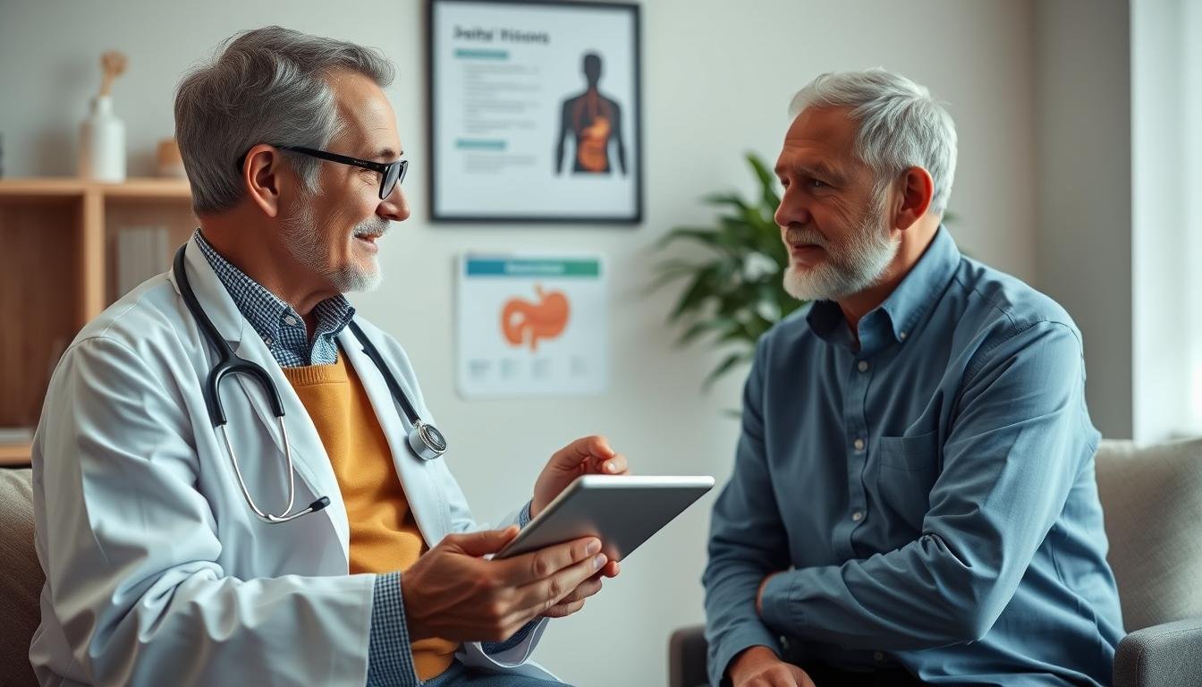 Doctor consulting with patient about digestive health options Doctor consulting with patient about digestive health options
