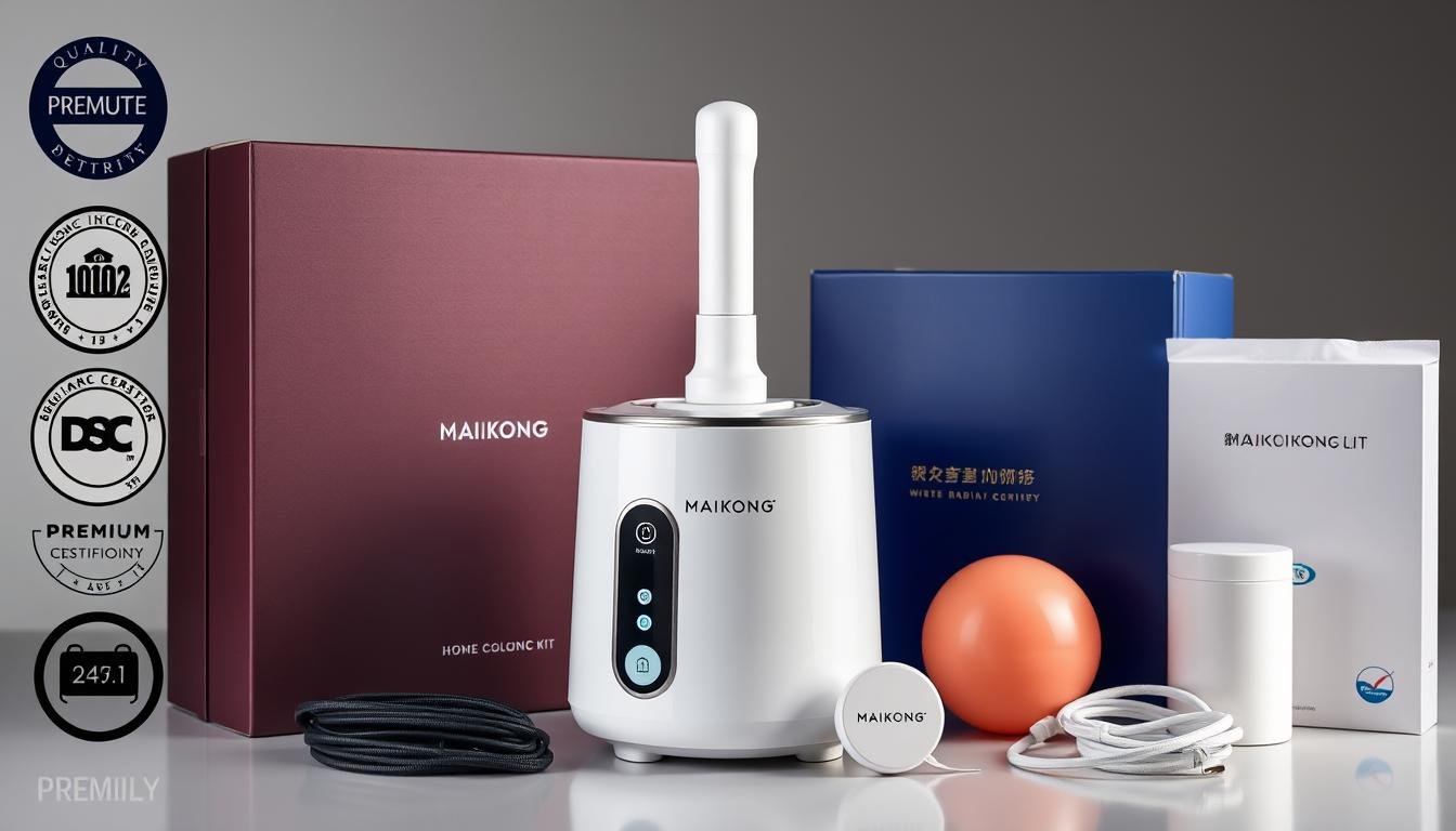 Maikong Colon Hydrotherapy Device Home Colonic Kit with company logo and quality certification badges