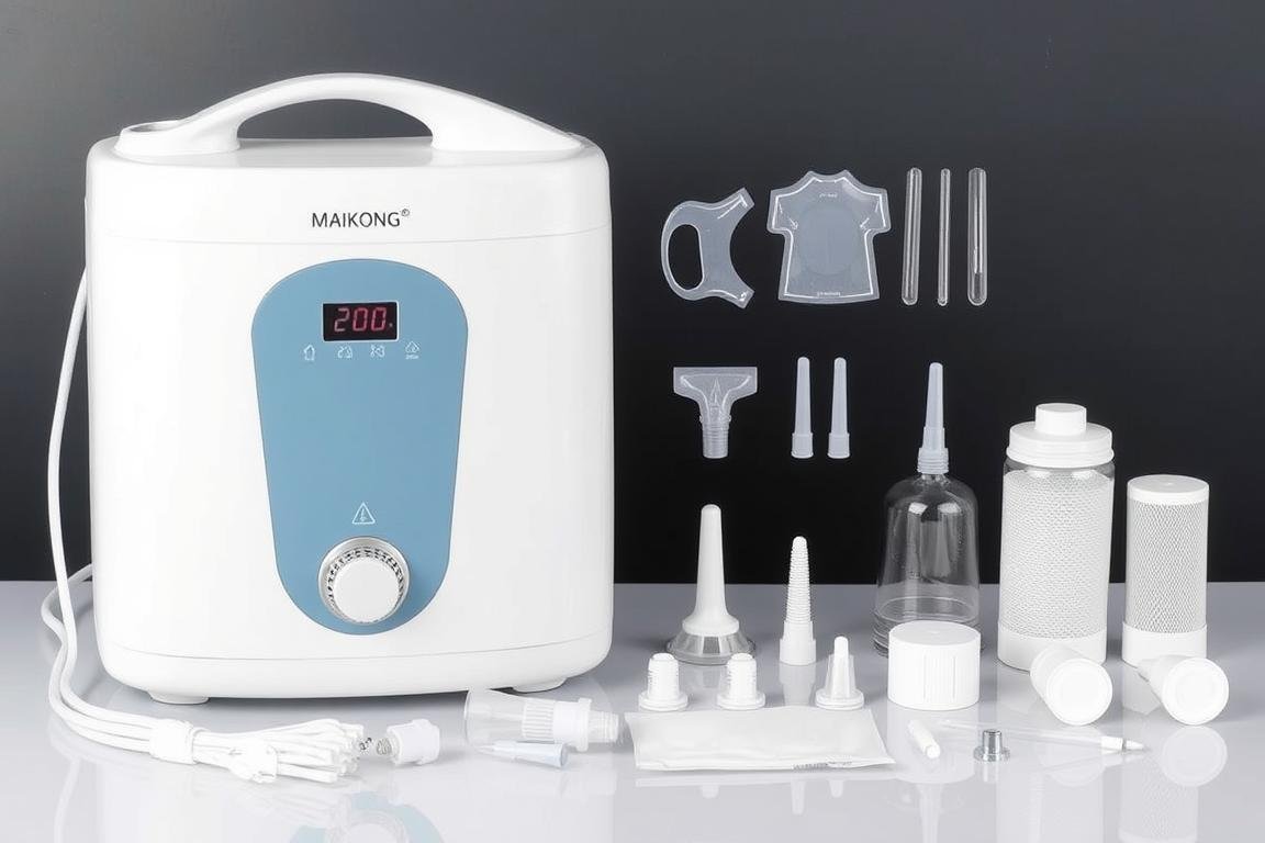 Maikong Colon Hydrotherapy Device with disposable components laid out