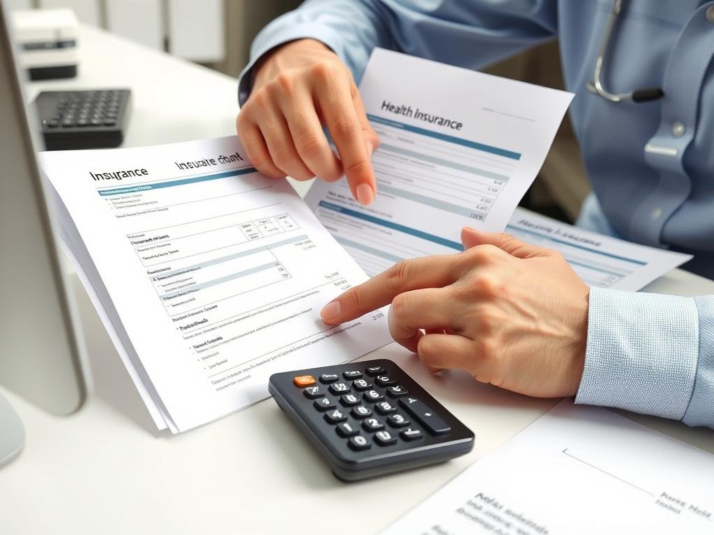 Person reviewing health insurance documents related to colon cleanse coverage