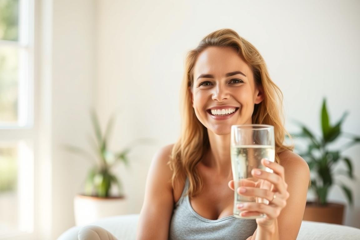 Person with improved energy and wellbeing after colon hydrotherapy Person with improved energy and wellbeing after colon hydrotherapy