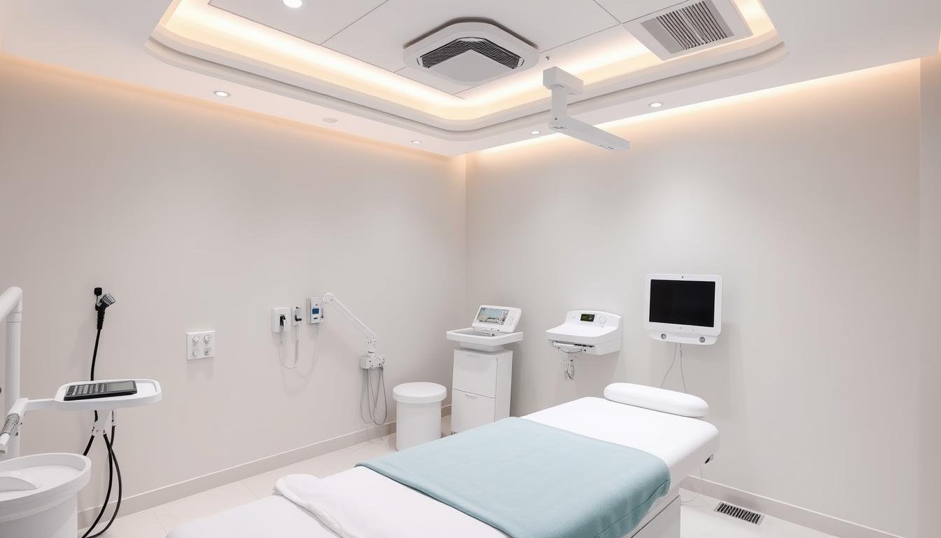 Professional colonic hydrotherapy clinic with clean, modern equipment Professional colonic hydrotherapy clinic with clean, modern equipment