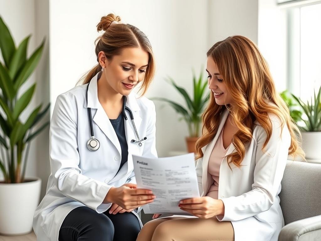 Therapist consulting with client about colon hydrotherapy cost factors