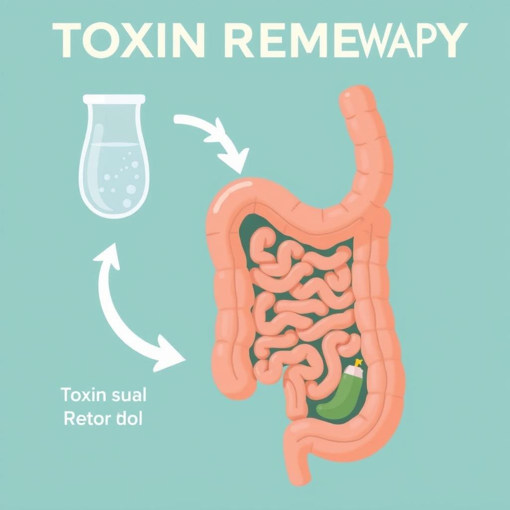Visual representation of toxin removal through colon hydrotherapy Visual representation of toxin removal through colon hydrotherapy