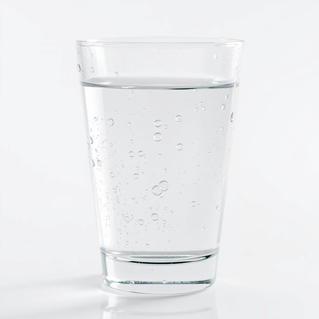 Clear glass of pure water with water droplets