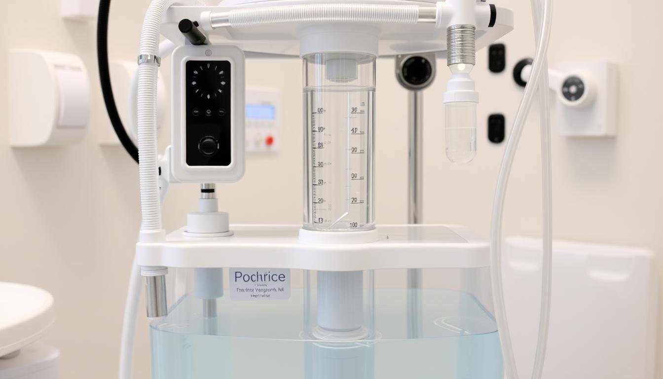 Colonic hydrotherapy equipment with clean tubes and filtered water system