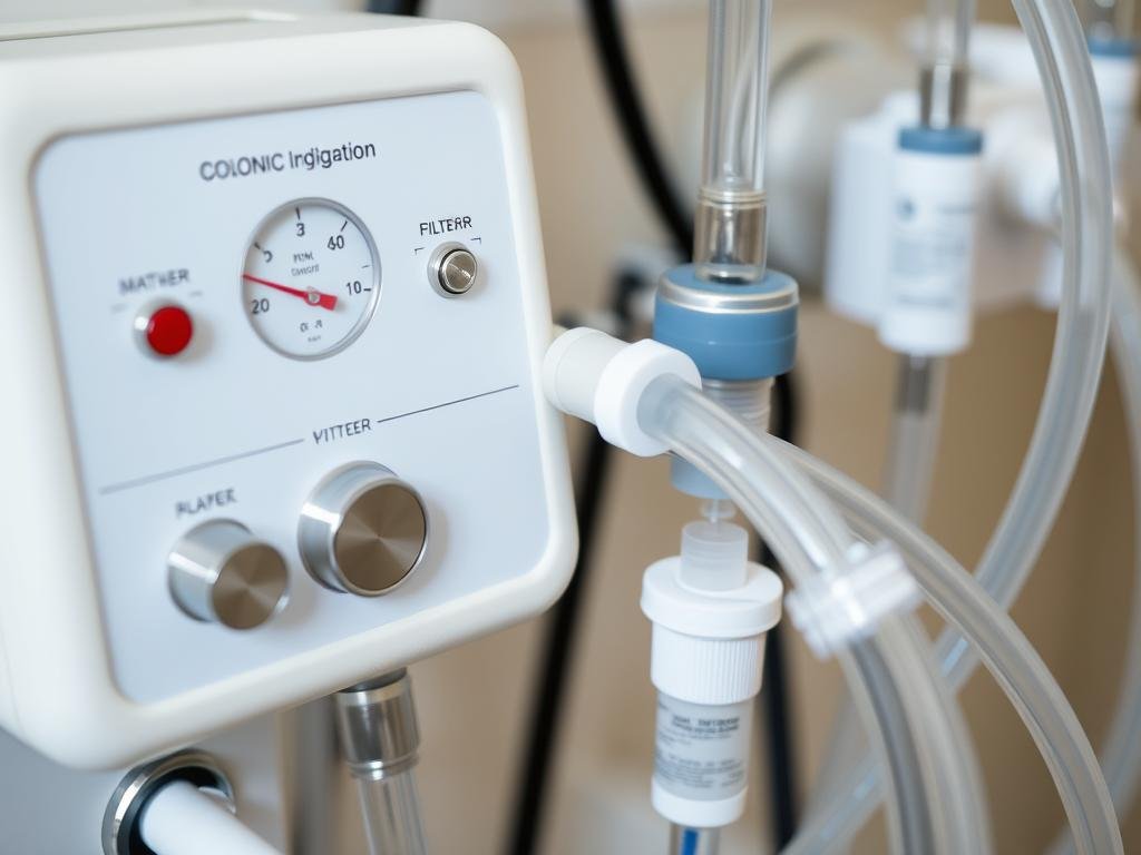 Colonic irrigation equipment with temperature and pressure controls Colonic irrigation equipment with temperature and pressure controls