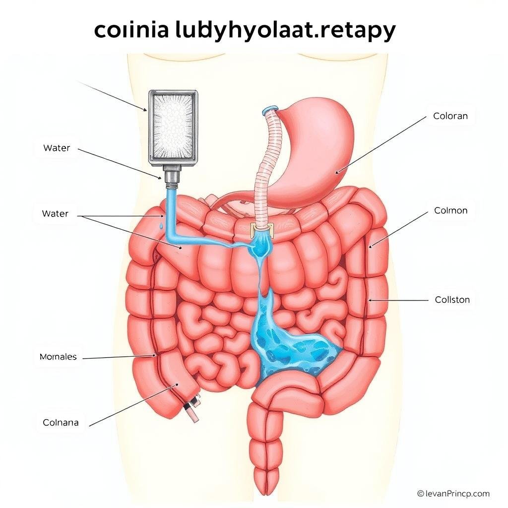 Diagram showing how colonics procedure works