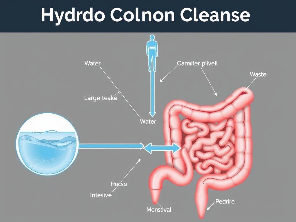 Diagram showing how hydro colon cleanse works