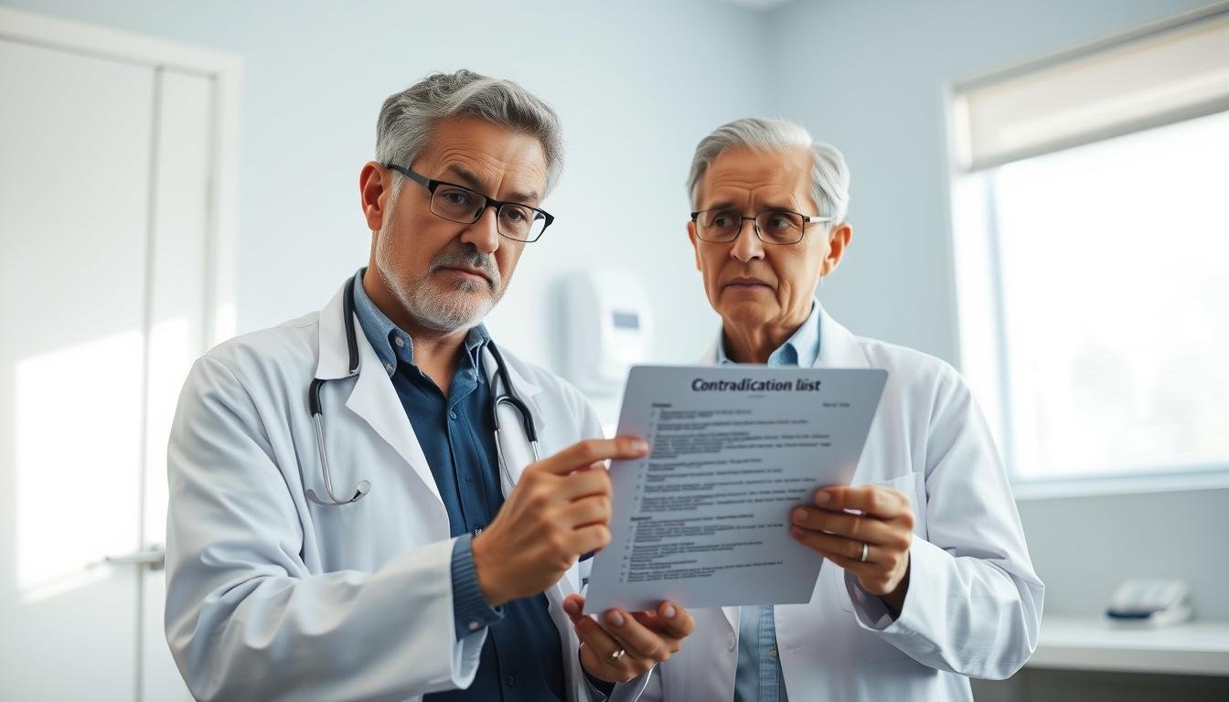 Doctor discussing contraindications of colon hydrotherapy with a patient