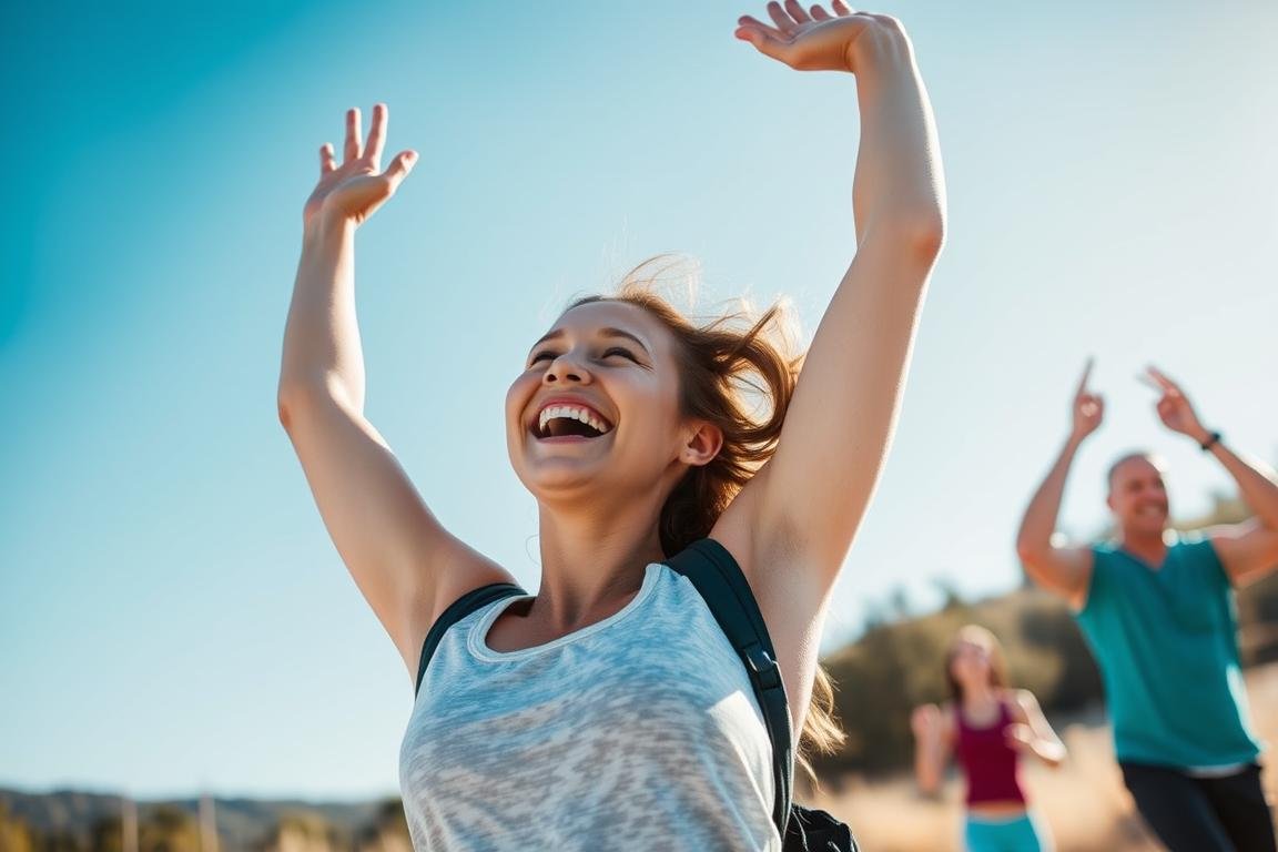 Energetic person enjoying outdoor activities after colon hydrotherapy treatment