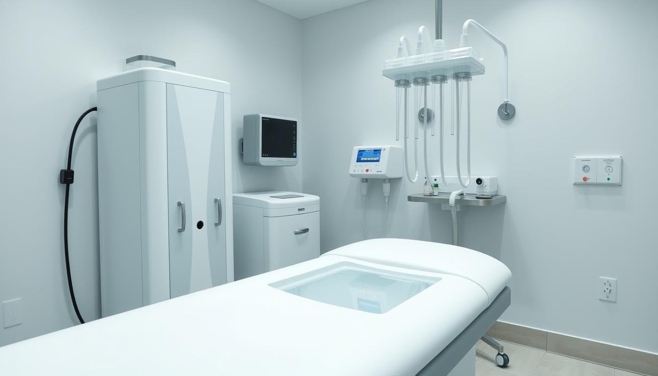 Hydro colon cleanse equipment in a clean, clinical setting