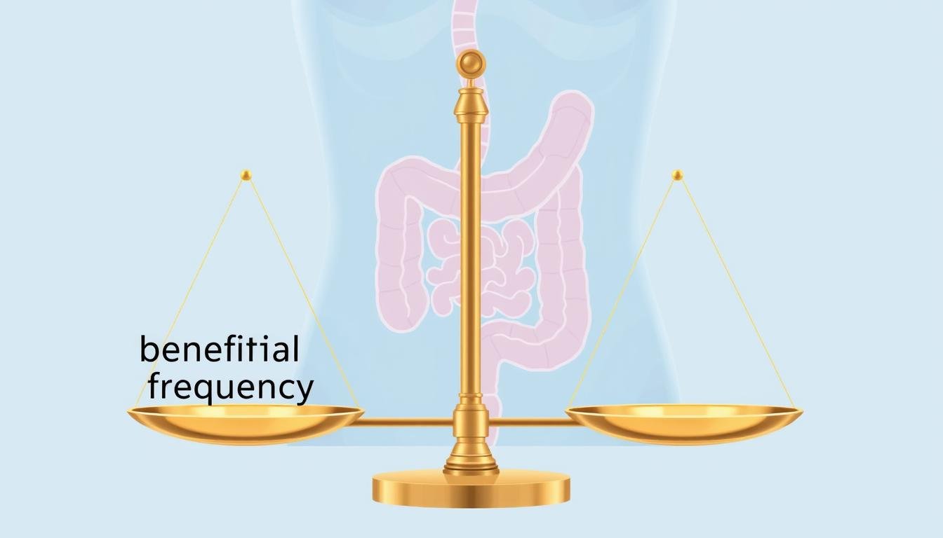 Illustration showing the balance between beneficial and excessive colon hydrotherapy Illustration showing the balance between beneficial and excessive colon hydrotherapy