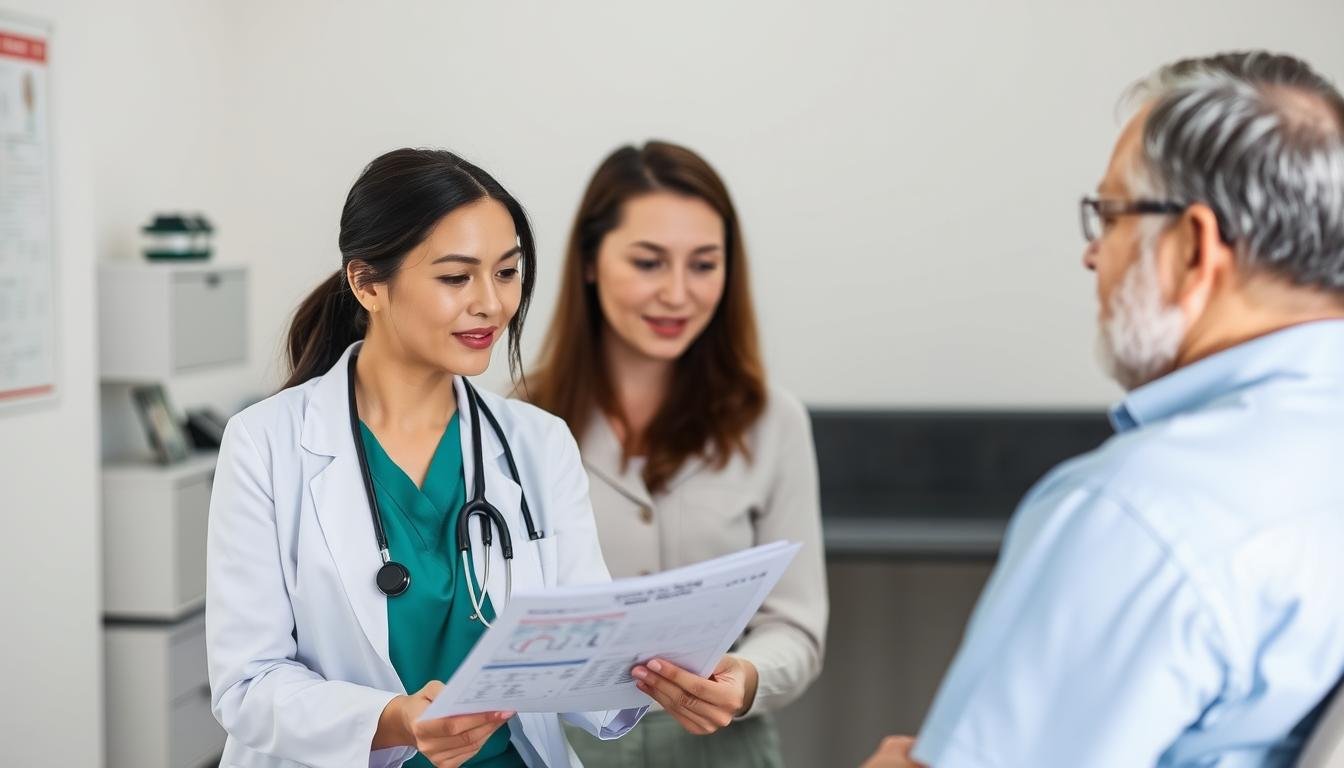 Medical professional discussing safety considerations with a patient