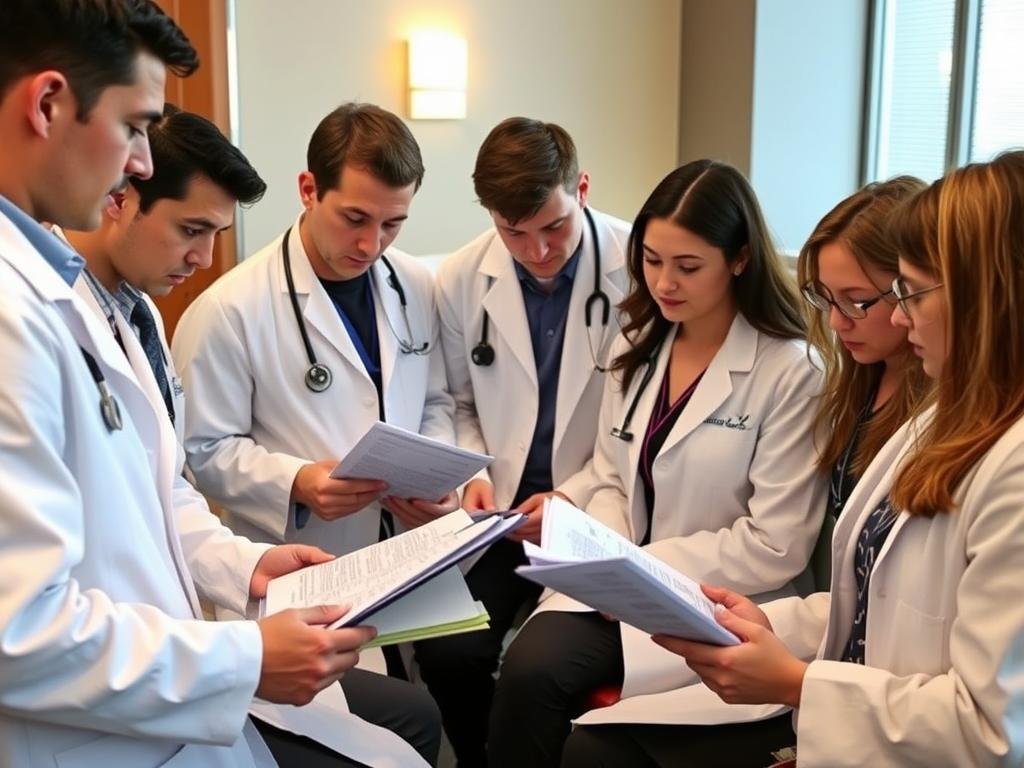 Medical professionals discussing colonic irrigation research Medical professionals discussing colonic irrigation research