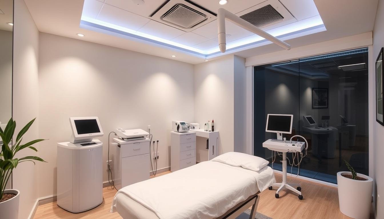 Modern wellness clinic with hydro colon therapy equipment