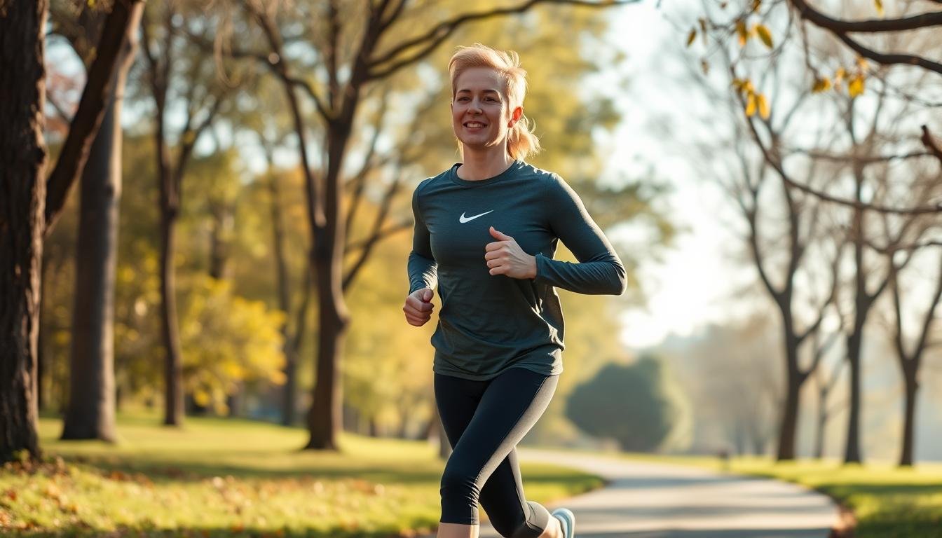 Person engaged in physical activity to support digestive health
