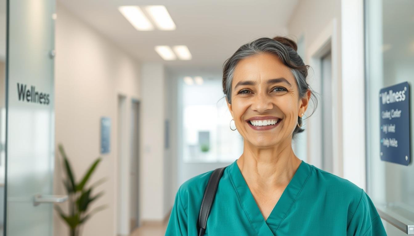 Person leaving a colon hydrotherapy clinic with a satisfied expression, representing the benefits of personalized treatment Person leaving a colon hydrotherapy clinic with a satisfied expression, representing the benefits of personalized treatment