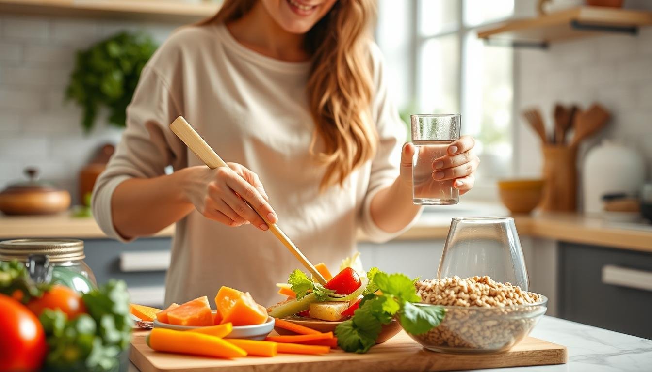 Person making healthy food choices for digestive health