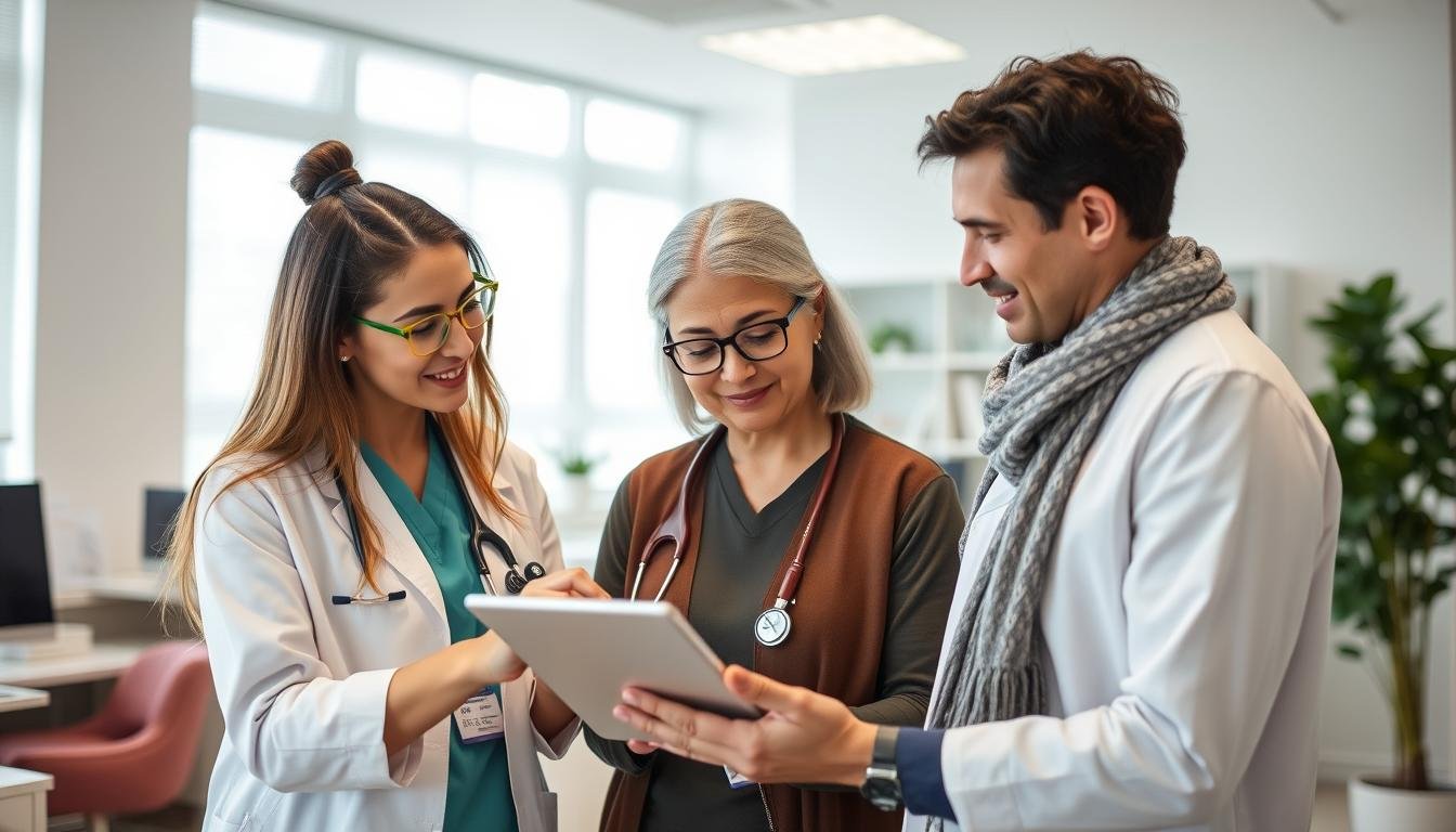 Person making informed health choices with healthcare provider