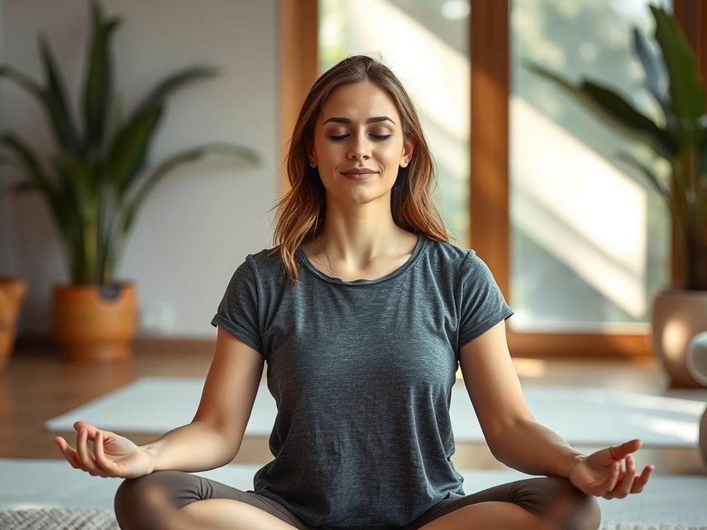 Person meditating showing mental clarity and focus after colon hydrotherapy