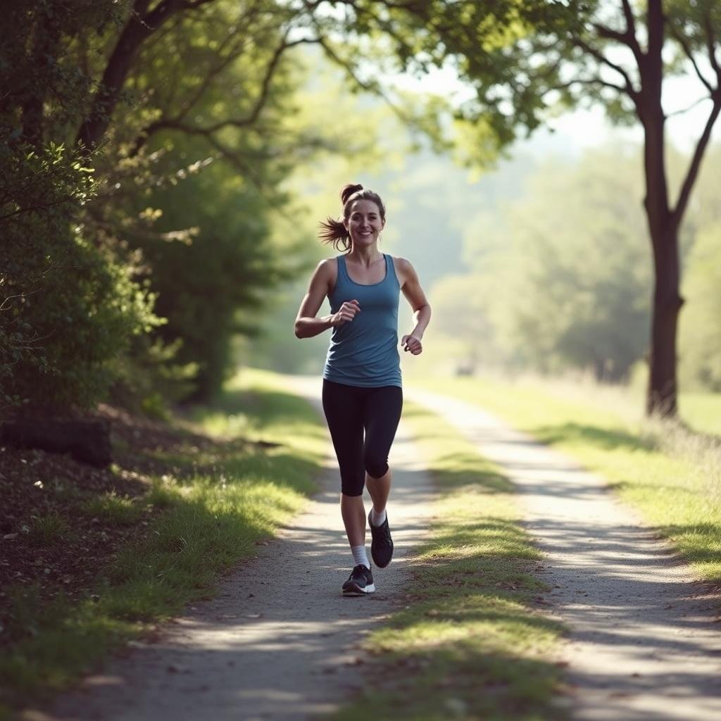 Person walking outdoors for exercise