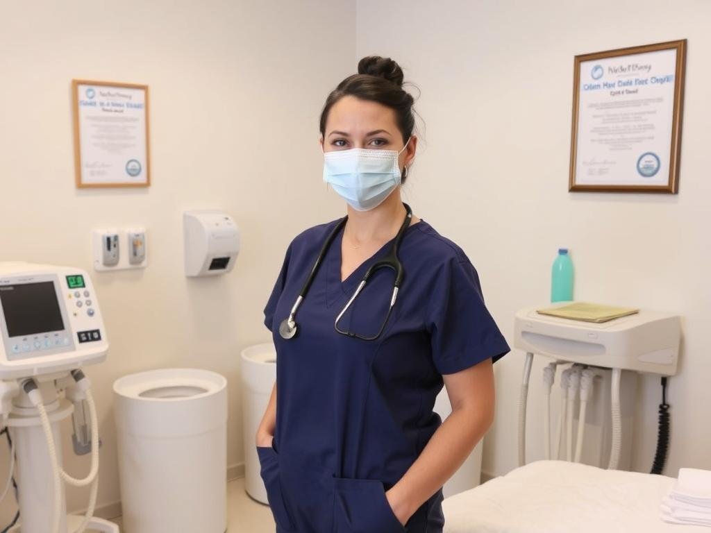 Professional colon hydrotherapy clinic with certified practitioner and clean equipment