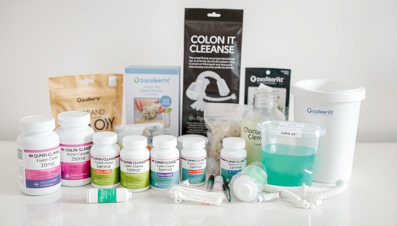 Various colon cleanse products and options with price tags