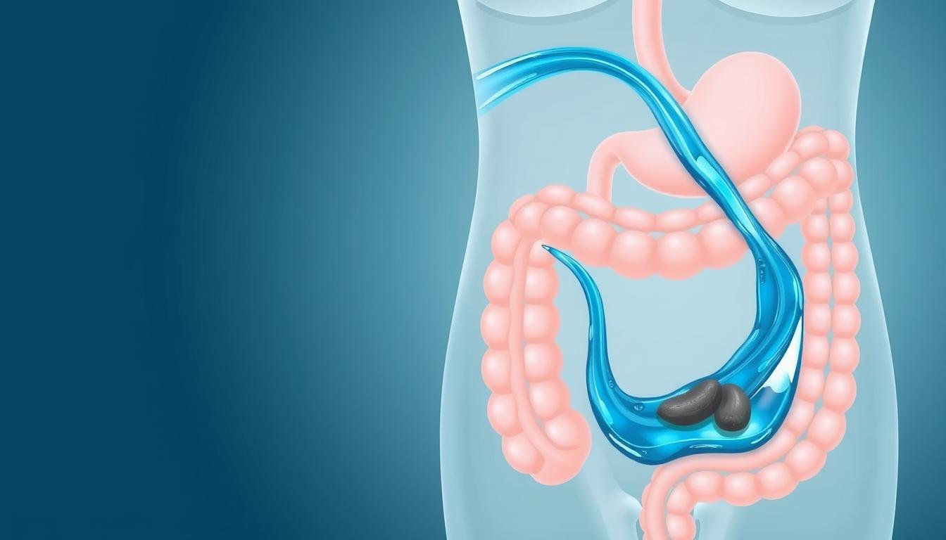 Visual representation of toxin removal process during colon hydrotherapy