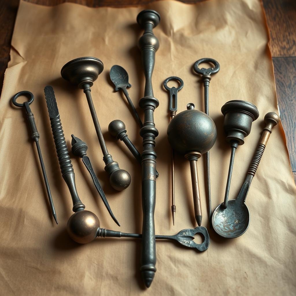 Ancient Greek medical instruments including early enema tools showing colon hydrotherapy history