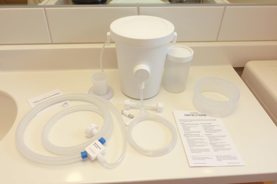 At-home Colon Hydrotherapy system with instructions and components