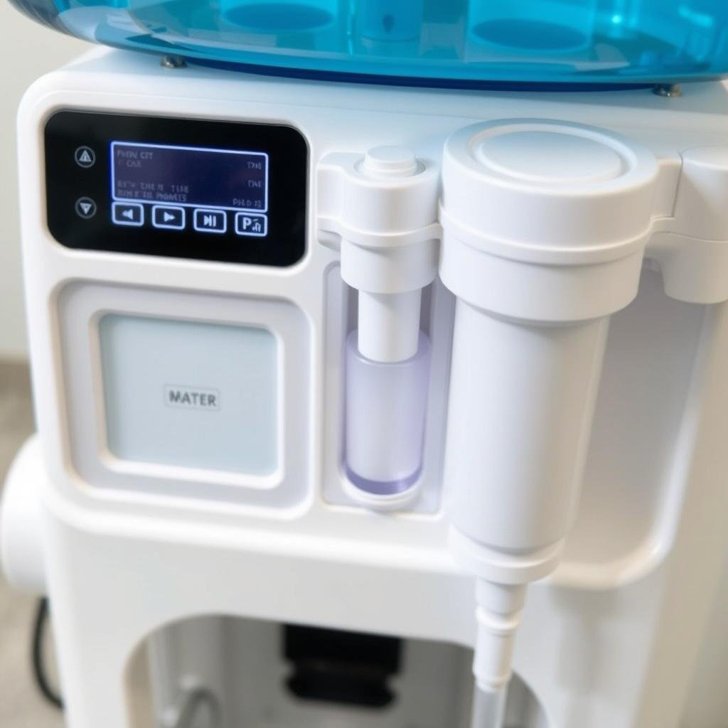 Close-up of modern colon hydrotherapy equipment