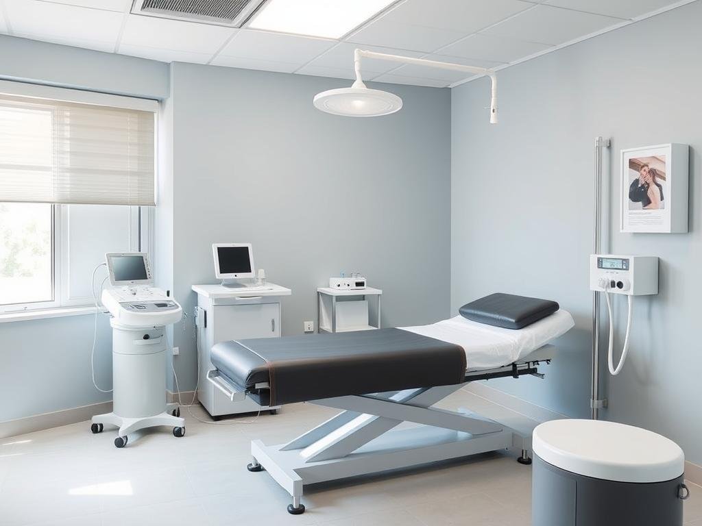 Colon Hydrotherapy treatment room with specialized equipment