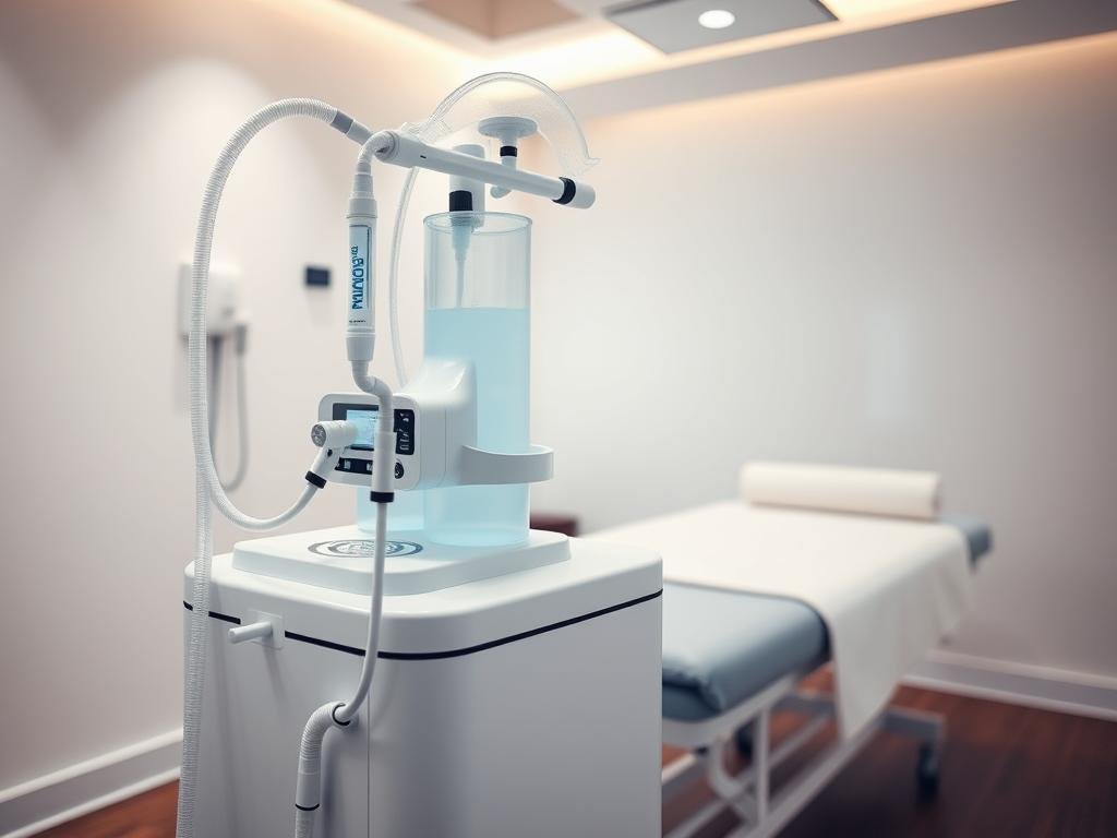 Colon hydrotherapy equipment in a clean clinical setting