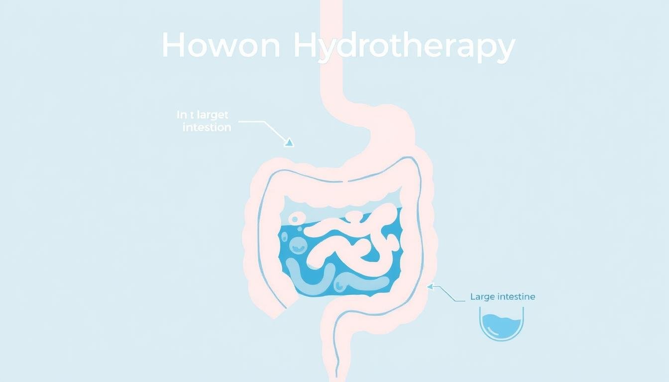 Colon hydrotherapy procedure illustration showing how the process works