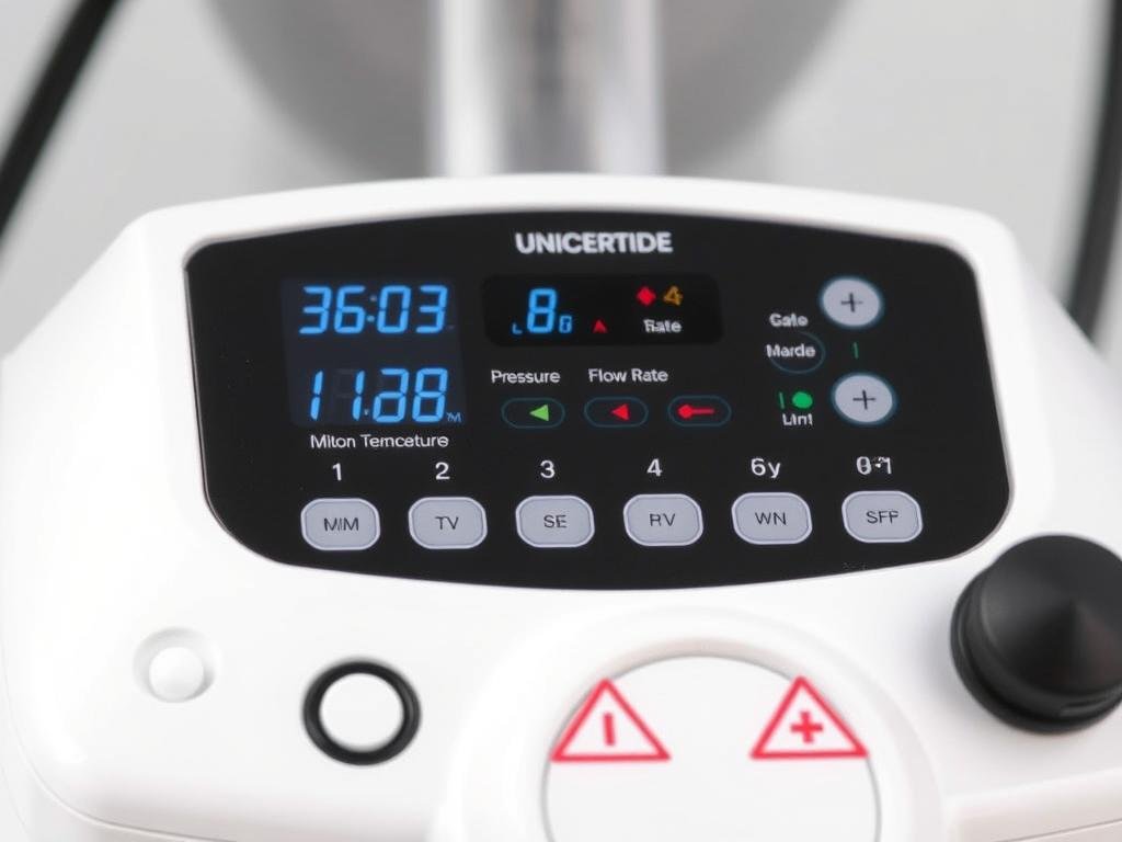 Control panel of advanced Colon Hydrotherapy Machine showing technical features