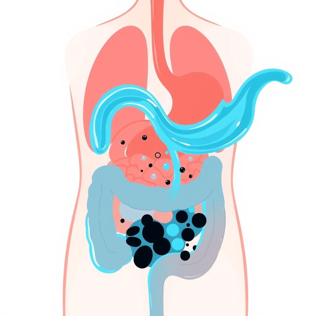 Detoxification concept showing cleansing process related to colon hydrotherapy treatment