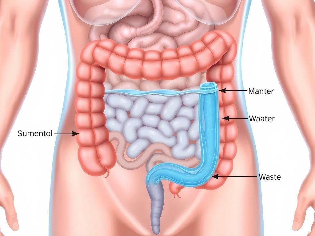Diagram showing how Colon Hydrotherapy affects the digestive system