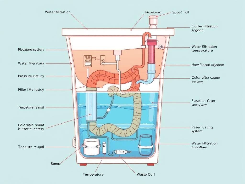 Diagram showing how a colon cleanse machine functions