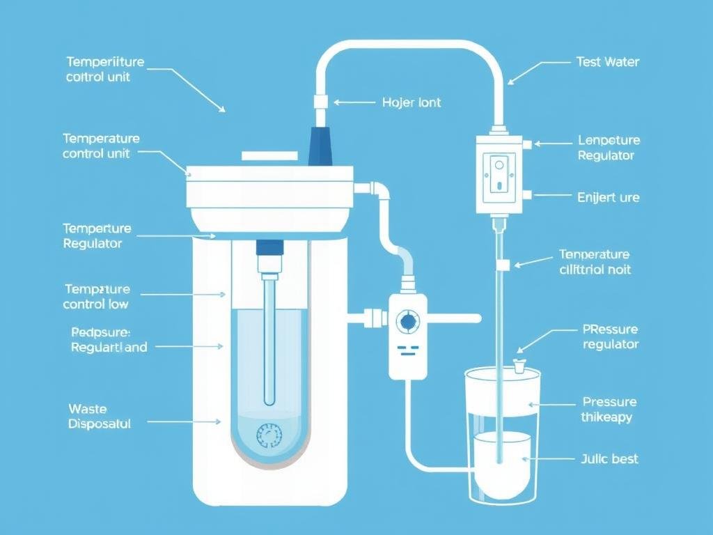 Diagram showing how a colon hydrotherapy machine works