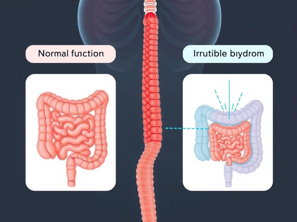 Diagram showing how colon hydrotherapy might affect irritable bowel syndrome symptoms