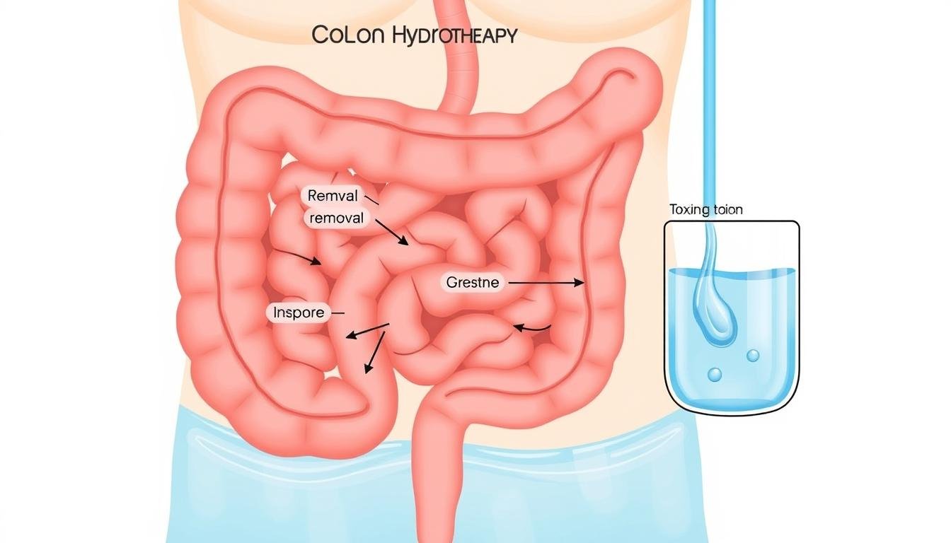 Diagram showing how toxins are removed during Colon Hydrotherapy Diagram showing how toxins are removed during Colon Hydrotherapy