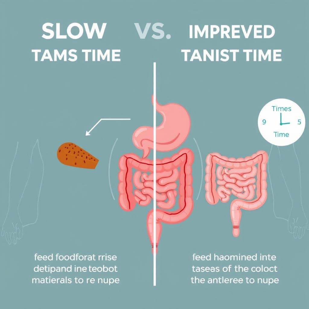 Diagram showing improved intestinal transit time Diagram showing improved intestinal transit time