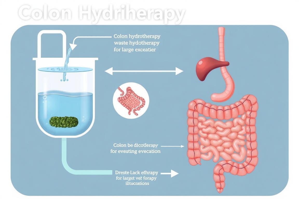 Diagram showing the colon hydrotherapy treatment process