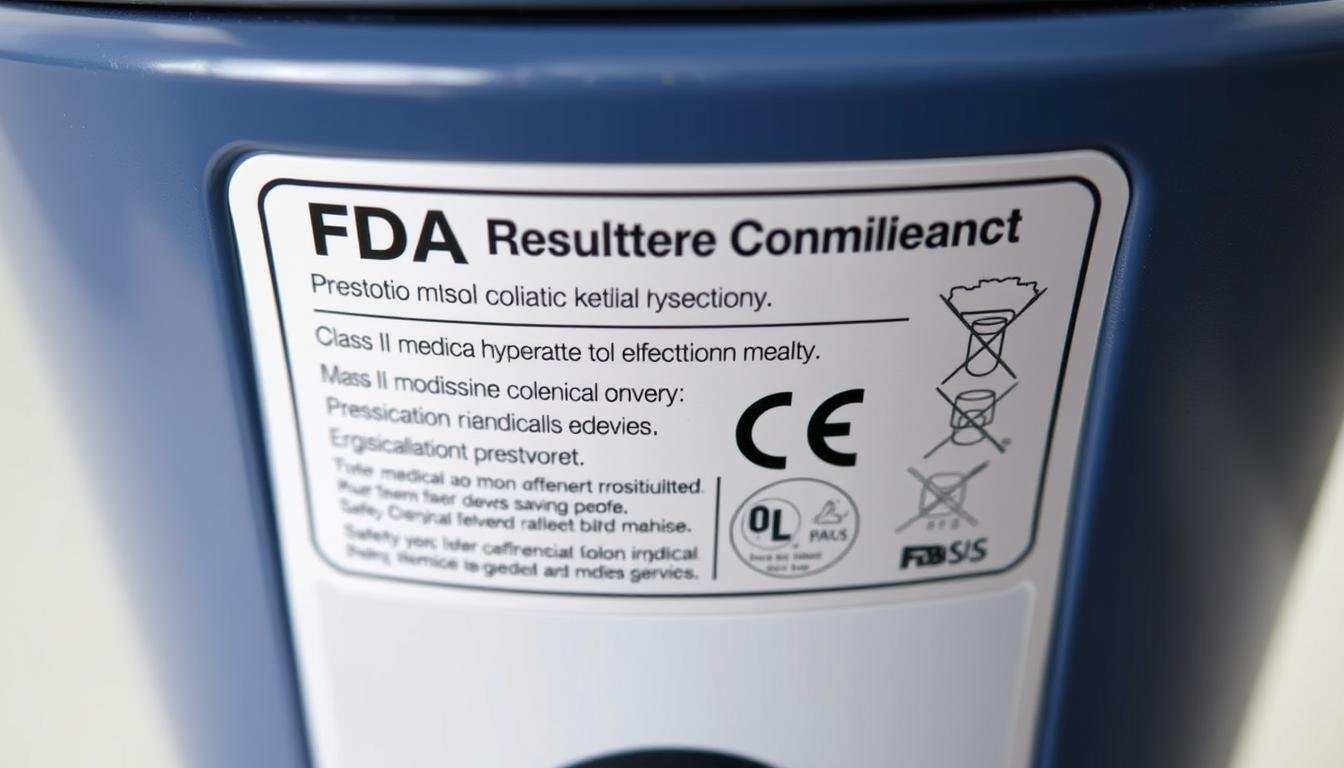 FDA regulatory compliance label on a professional colonic machine