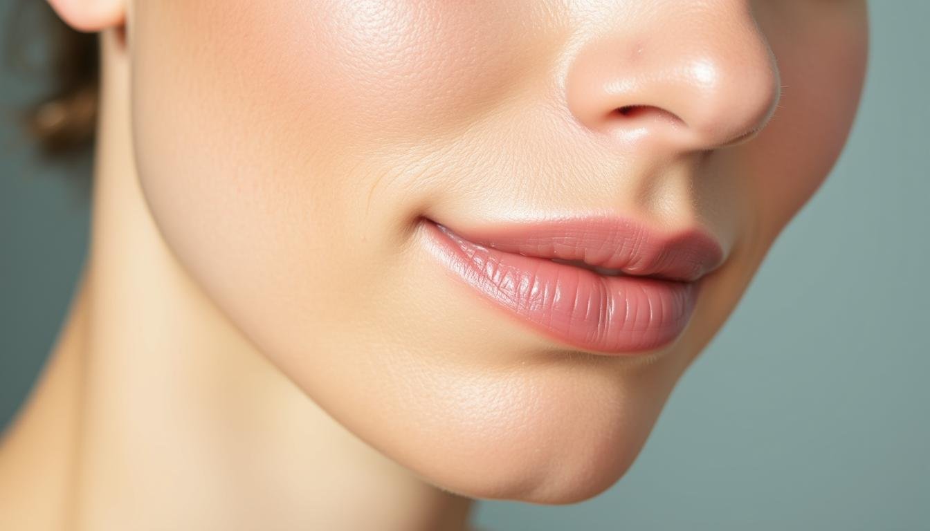 Healthy glowing skin representing improved skin health Healthy glowing skin representing improved skin health