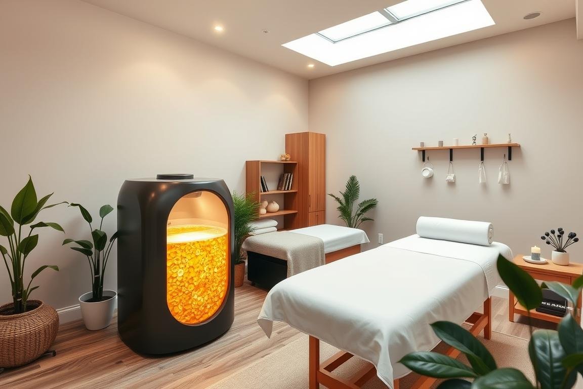 Holistic wellness center featuring a colon hydrotherapy machine