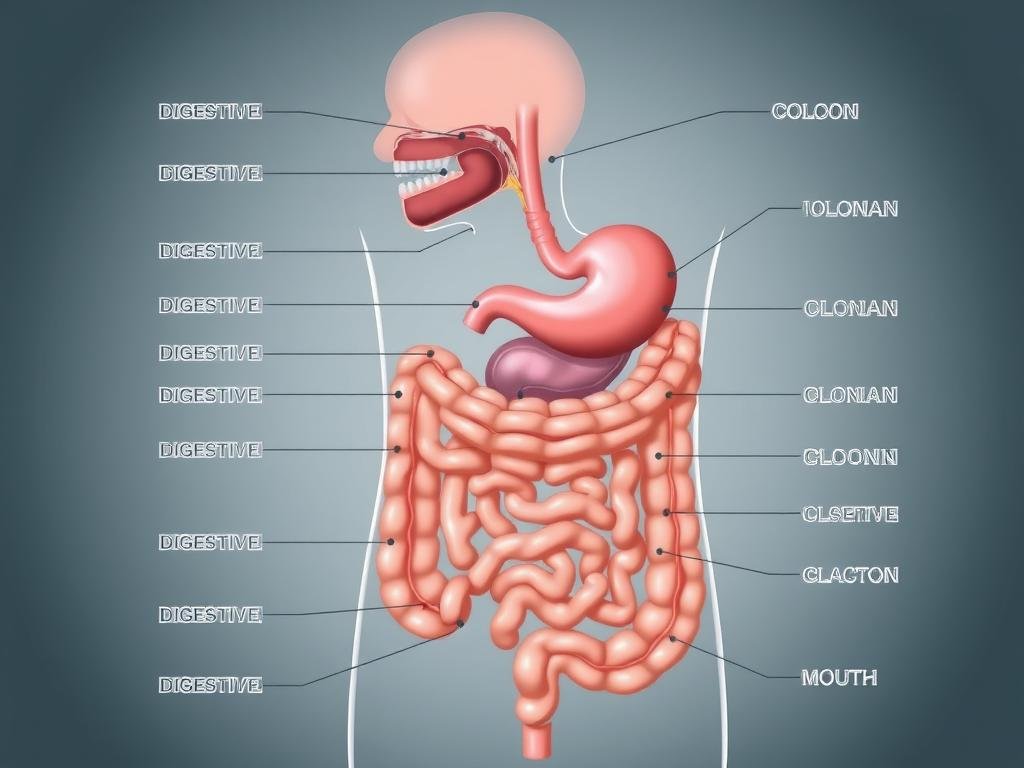 Illustration of digestive system showing potential effects of colon hydrotherapy on overall digestive function